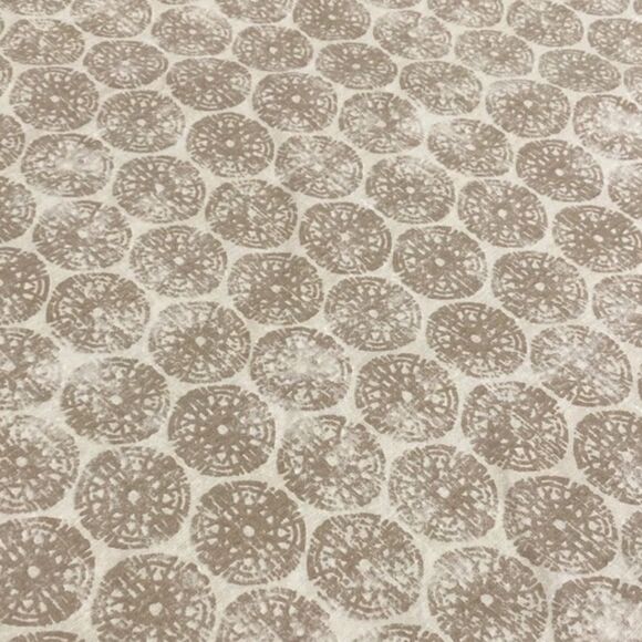 Threshold Beige Distressed Medallion Linen Blend Tassels Table Throw 50" x 50" - Picture 5 of 6